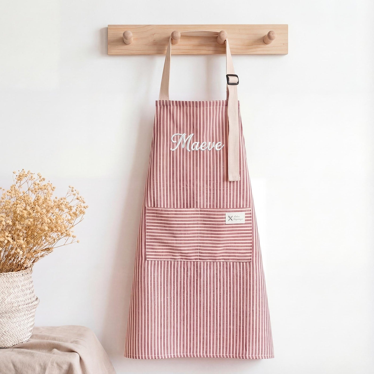 Pink Striped "Maeve" Apron - gift for friends