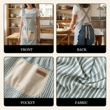 Embroidered Striped Pinafore Apron "Amelia" - gift for friends