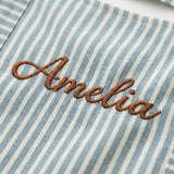 Embroidered Striped Pinafore Apron "Amelia" - gift for friends
